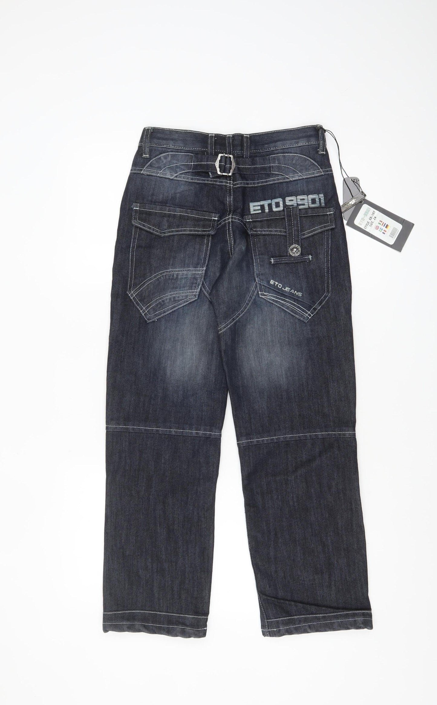 ETO Womens Blue Straight Leg Mid Rise Denim Jeans Size 26