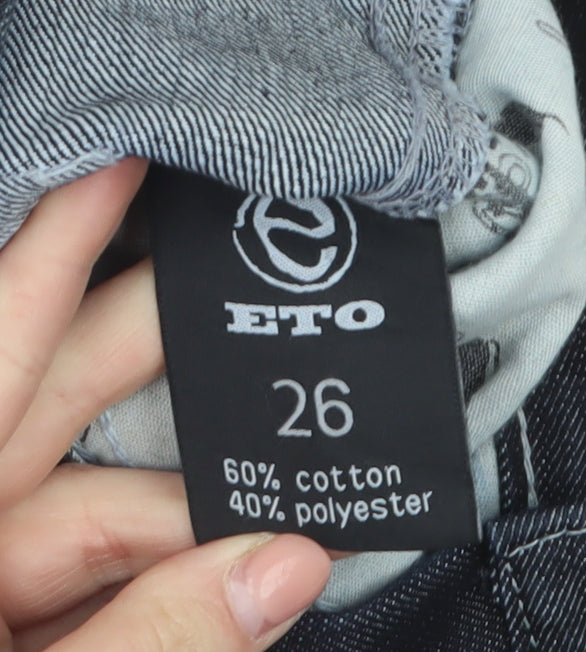 ETO Womens Blue Straight Leg Mid Rise Denim Jeans Size 26