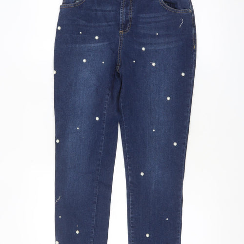 Dorothy Perkins Women Blue Size 10 Skinny Stretch Pearl Jeans