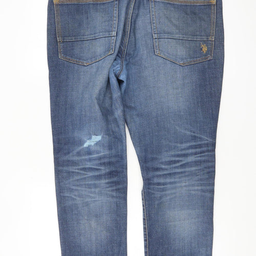 U.S. Polo Assn. Men's Blue Straight Leg Stretch Denim Jeans 36x30