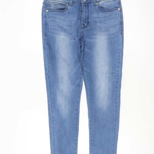 Chelsea & Violet Women’s Blue Skinny Jeans Size 12 Frayed Hem Stretch Denim