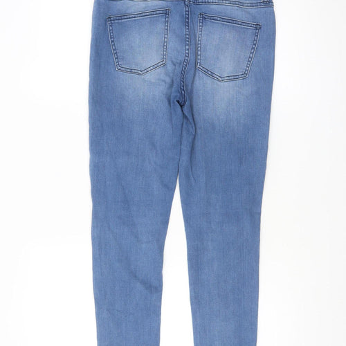 Chelsea & Violet Women’s Blue Skinny Jeans Size 12 Frayed Hem Stretch Denim