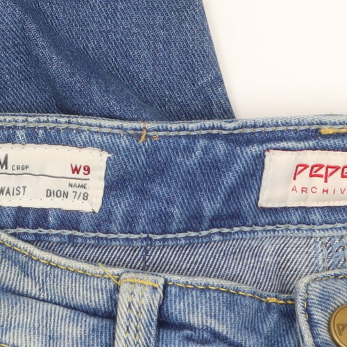 Pepe Jeans Women’s Blue High Waist Slim Cropped Denim Jeans W9