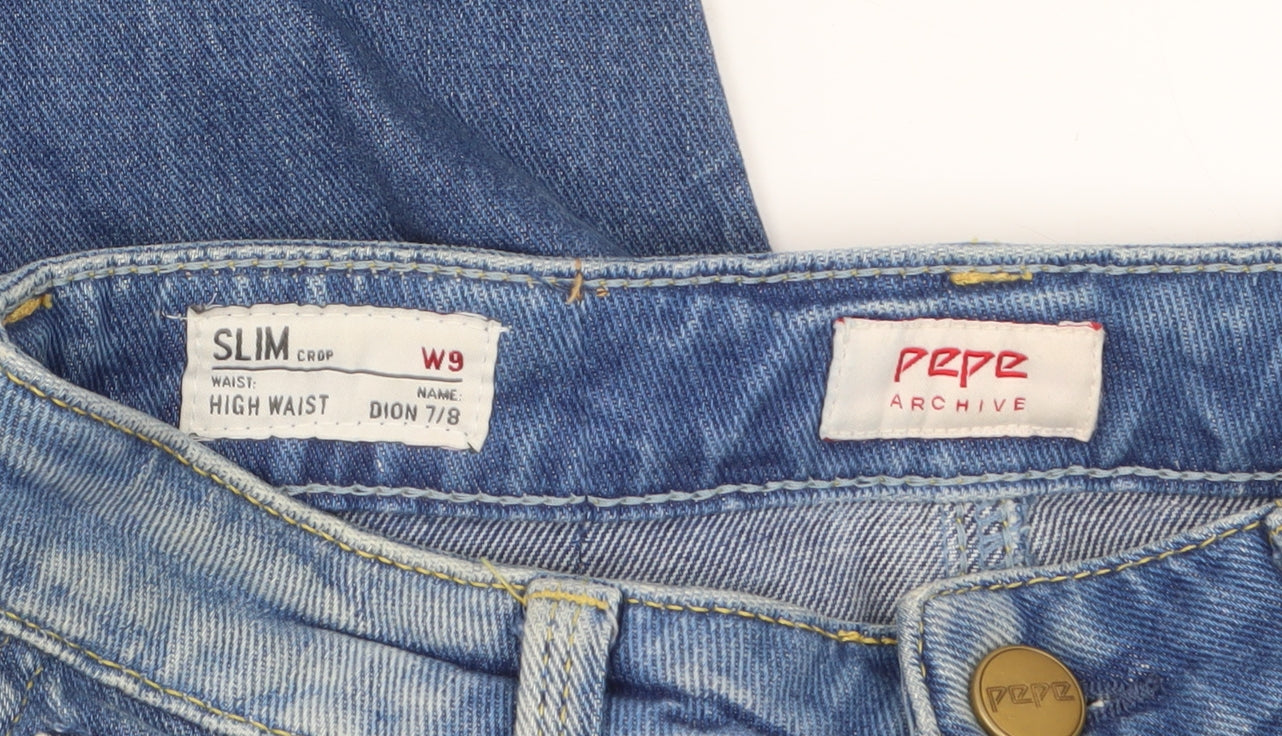 Pepe Jeans Women’s Blue High Waist Slim Cropped Denim Jeans W9