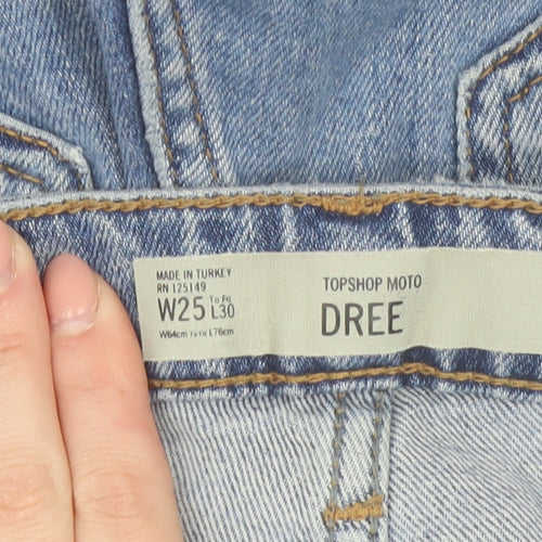 Topshop Women’s Blue Dree Flared Jeans Size 8 Regular Stretch Denim