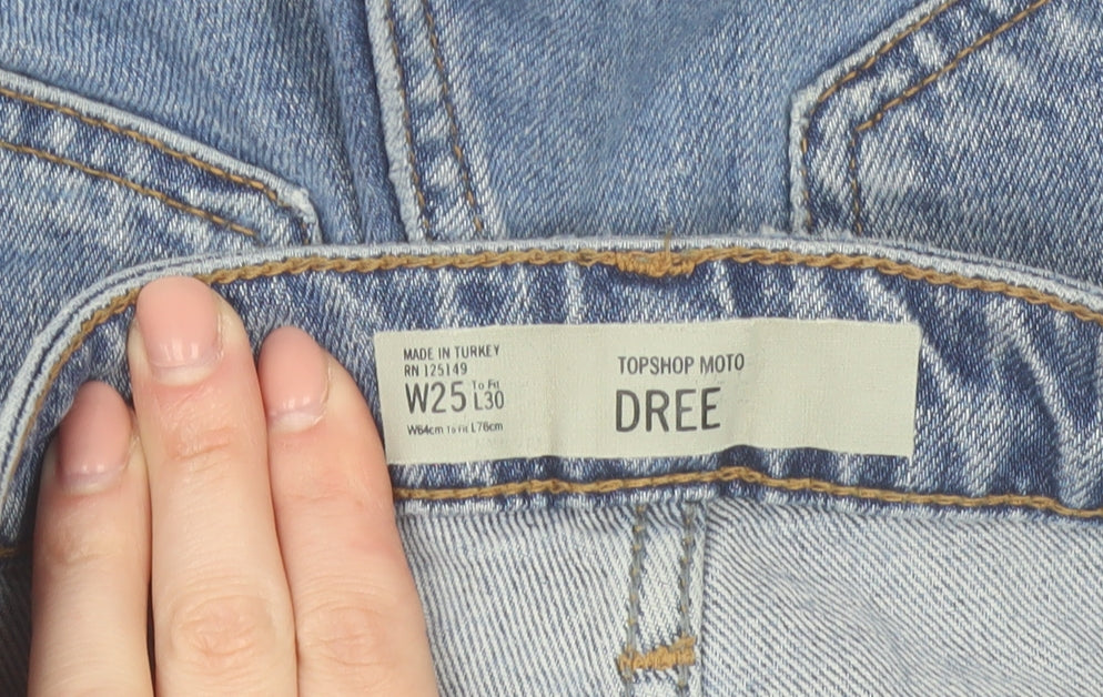 Topshop Women’s Blue Dree Flared Jeans Size 8 Regular Stretch Denim