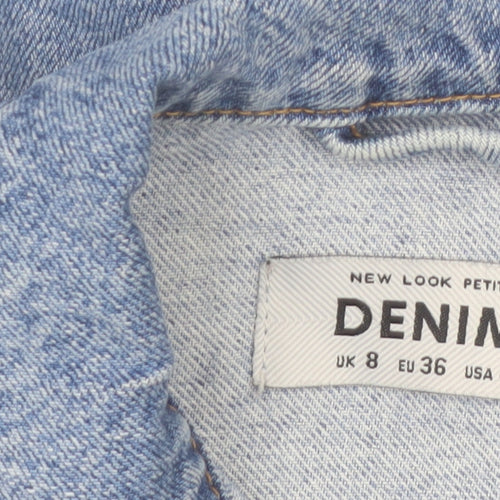 New Look Women Blue Denim Cropped Jacket UK 8 Petite