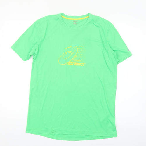 ASICS Men's Green Short Sleeve Running T-Shirt Size M