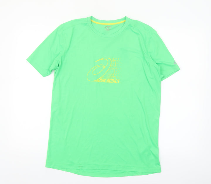 ASICS Men's Green Short Sleeve Running T-Shirt Size M