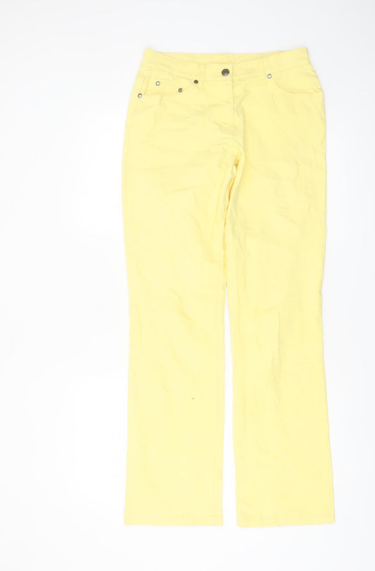 Gina Benotti Women's Yellow Straight Leg Jeans Size 8 Cotton Stretch