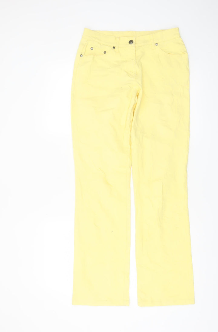 Gina Benotti Women's Yellow Straight Leg Jeans Size 8 Cotton Stretch