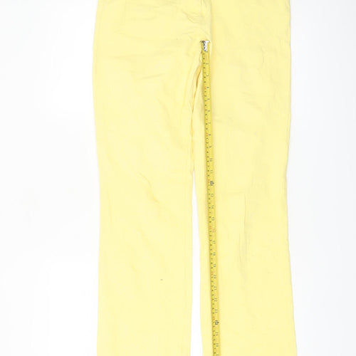 Gina Benotti Women's Yellow Straight Leg Jeans Size 8 Cotton Stretch