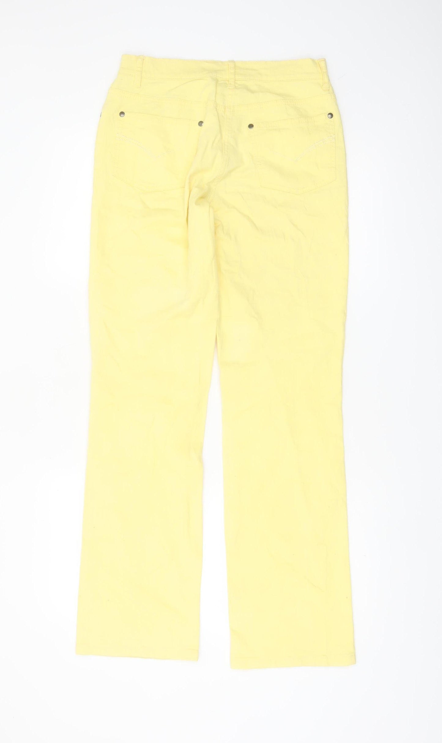 Gina Benotti Women's Yellow Straight Leg Jeans Size 8 Cotton Stretch
