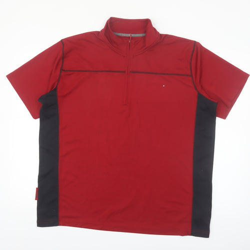 Mountain Warehouse Men’s Red XL Quick Dry 1/4 Zip Active T-Shirt