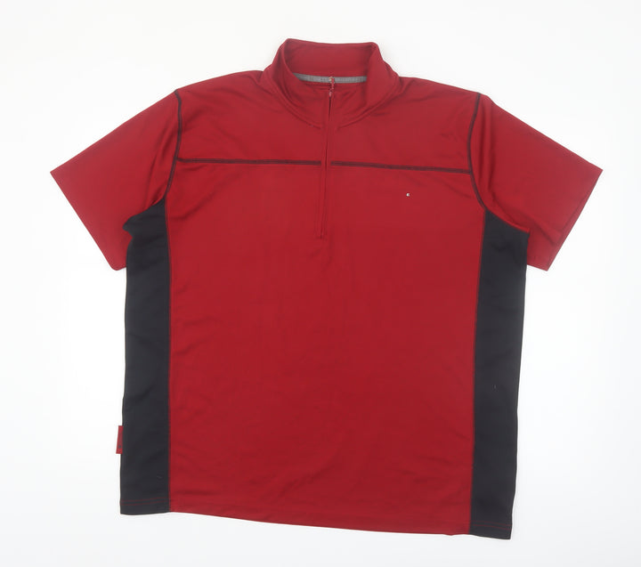 Mountain Warehouse Men’s Red XL Quick Dry 1/4 Zip Active T-Shirt