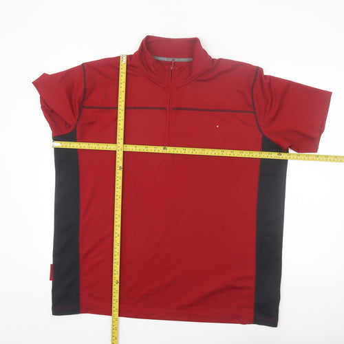 Mountain Warehouse Men’s Red XL Quick Dry 1/4 Zip Active T-Shirt