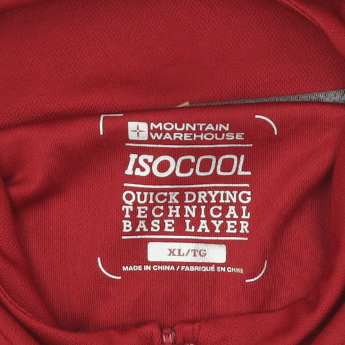 Mountain Warehouse Men’s Red XL Quick Dry 1/4 Zip Active T-Shirt