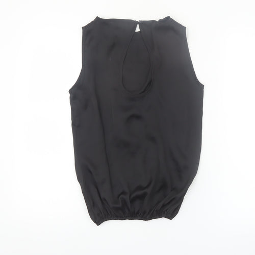 River Island Women’s Black Beaded Sleeveless Blouse Size 10