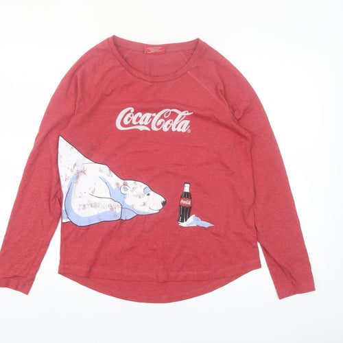 Next Womens Red Coca-Cola Polar Bear Long Sleeve T-Shirt Size 10