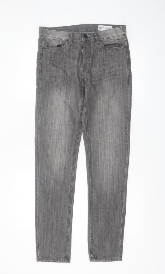 Denim Co. Men’s Grey Slim Fit Jeans W28 L30 Denim Stretch