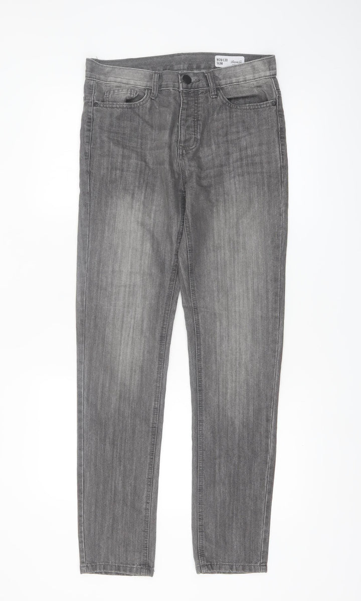 Denim Co. Men’s Grey Slim Fit Jeans W28 L30 Denim Stretch