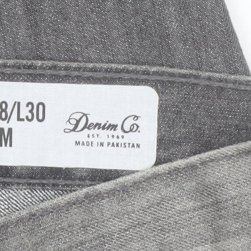 Denim Co. Men’s Grey Slim Fit Jeans W28 L30 Denim Stretch