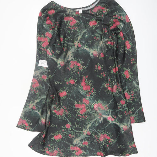 Topshop Women’s Multicoloured Floral A-Line Dress Size 14