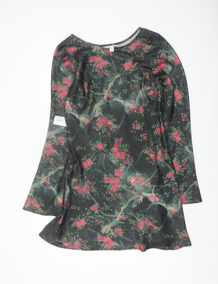 Topshop Women’s Multicoloured Floral A-Line Dress Size 14