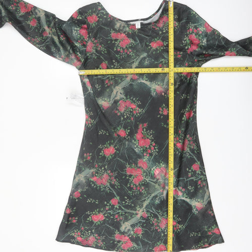 Topshop Women’s Multicoloured Floral A-Line Dress Size 14