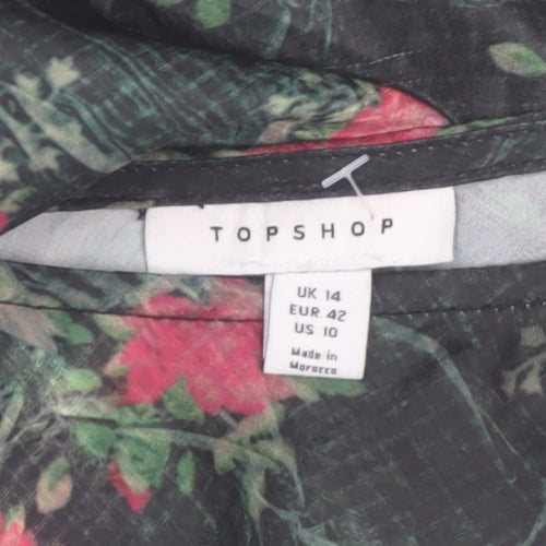 Topshop Women’s Multicoloured Floral A-Line Dress Size 14