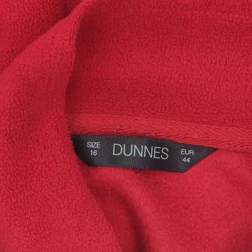 Dunnes Women's Red Fleece Full Zip Jacket Size 16