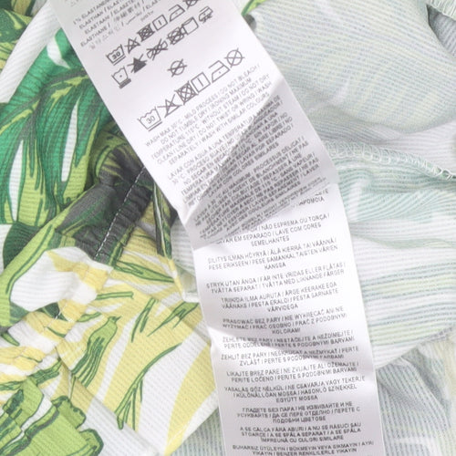 Guess Women's Green Tropical Cropped Off Shoulder Blouse Size L