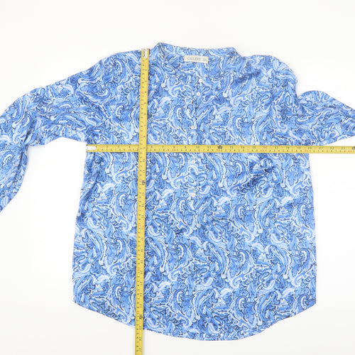 Gallery Women Blue Paisley Chiffon Button Blouse UK 12