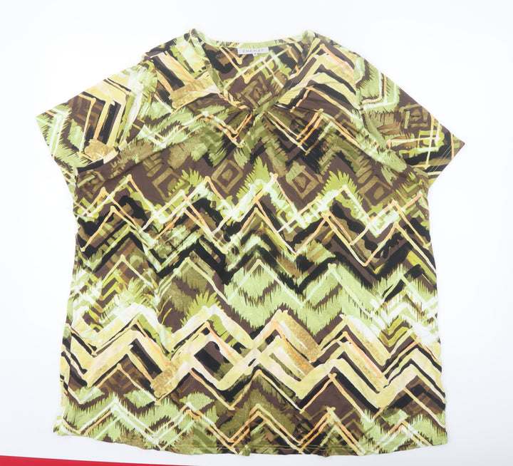 Zhenzi Women's Multicoloured Geometric Tunic Blouse Size M