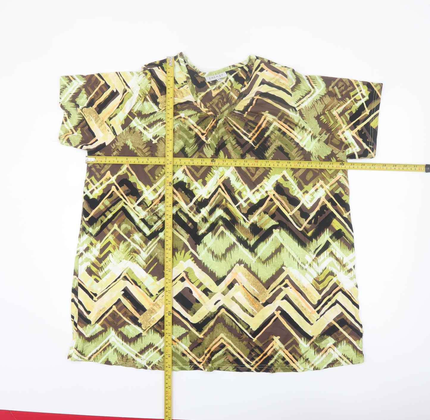 Zhenzi Women's Multicoloured Geometric Tunic Blouse Size M