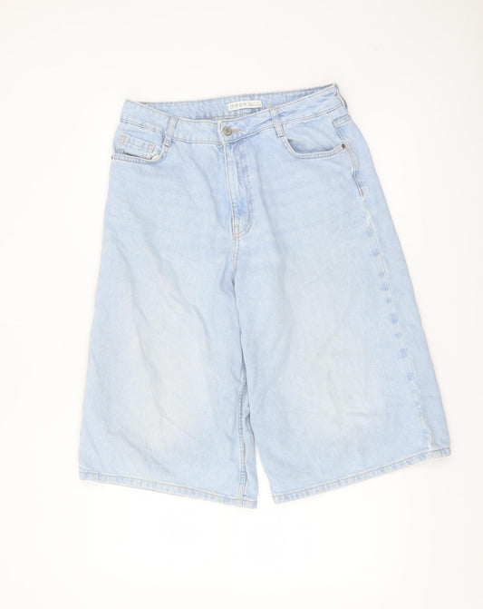 Denim Co. Women Blue Size 12 Bermuda Denim Shorts