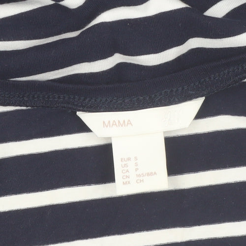 H&M Mama Women's Blue Striped Bodycon Maternity Dress Size 8