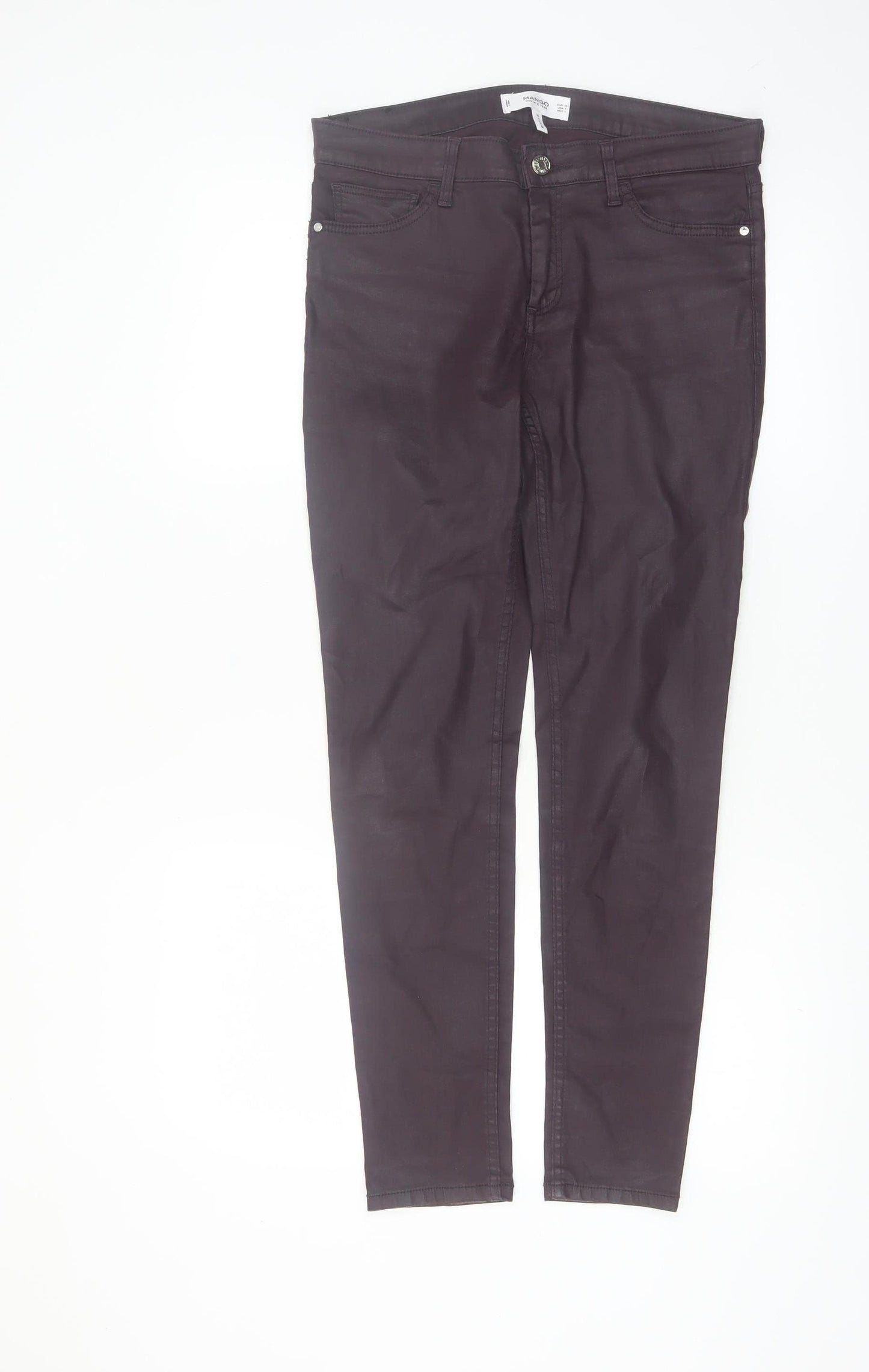 Mango Women Brown Cotton Stretch Skinny Jegging Size 10