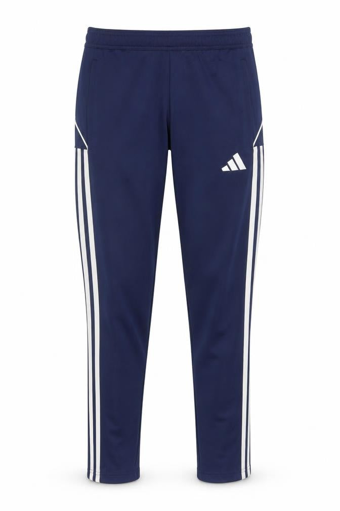 Front view of Adidas Men's Blue Slim Fit Jogger Trousers, size S