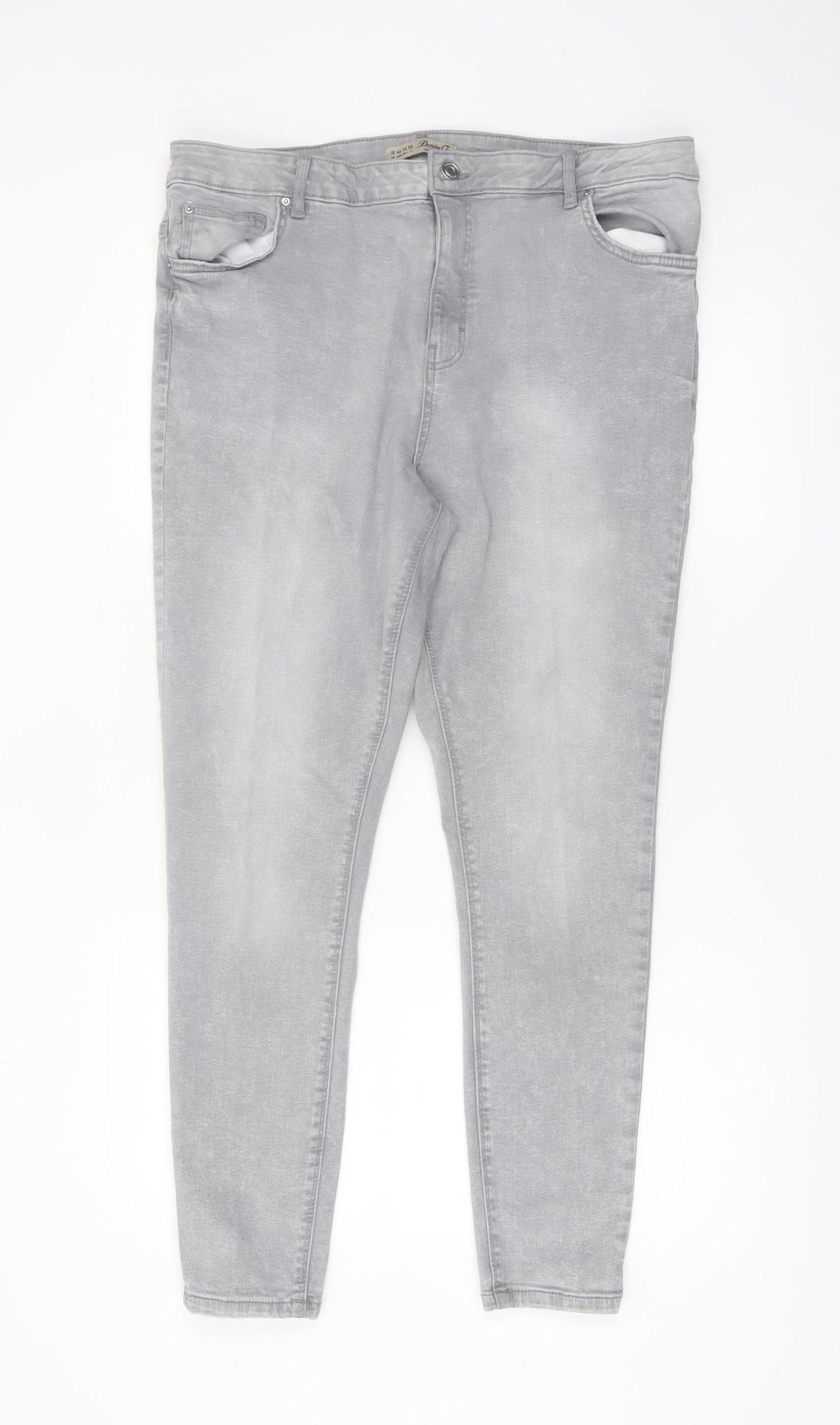 Denim Co. Women's Grey Skinny Stretch Jeans Size 18