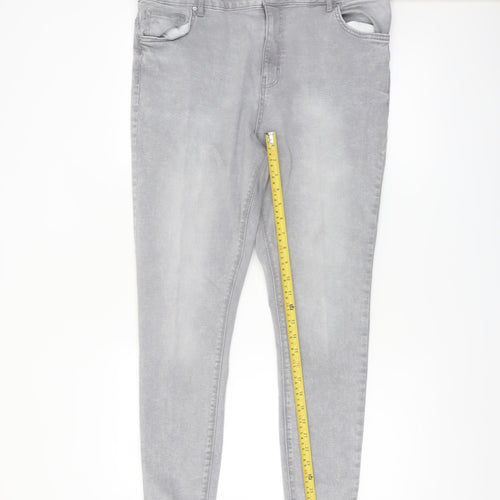 Denim Co. Women's Grey Skinny Stretch Jeans Size 18