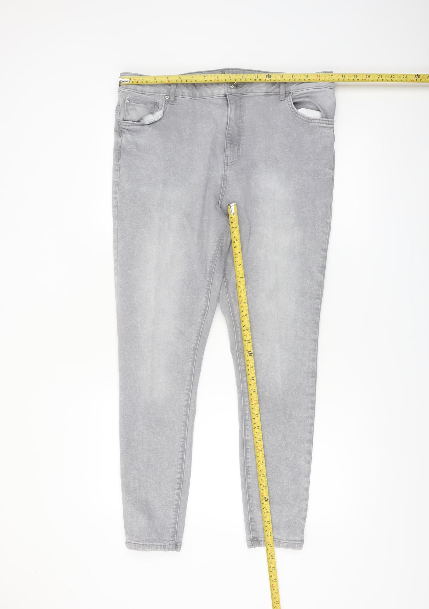 Denim Co. Women's Grey Skinny Stretch Jeans Size 18