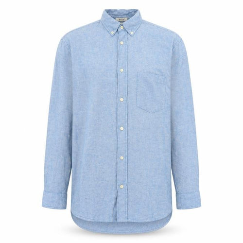H&M Men's Blue Regular Fit Cotton Long Sleeve Button-Up Shirt Size M