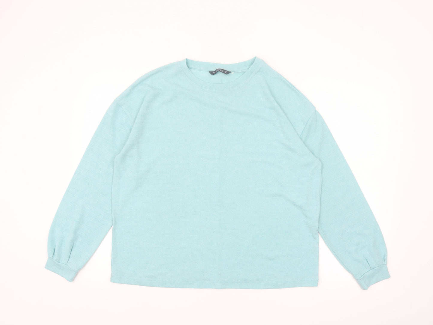 Dunnes Women Blue Long Sleeve Basic Cotton Jersey T-Shirt Size S