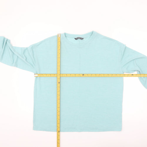 Dunnes Women Blue Long Sleeve Basic Cotton Jersey T-Shirt Size S