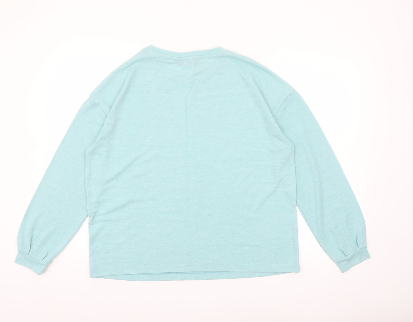 Dunnes Women Blue Long Sleeve Basic Cotton Jersey T-Shirt Size S
