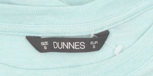 Dunnes Women Blue Long Sleeve Basic Cotton Jersey T-Shirt Size S