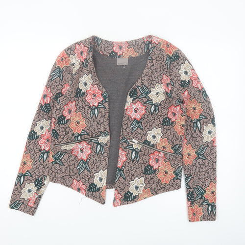 Vero Moda Womens Brown Floral Blazer Jacket Size M Regular Fit