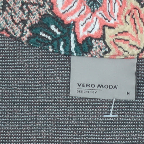 Vero Moda Womens Brown Floral Blazer Jacket Size M Regular Fit