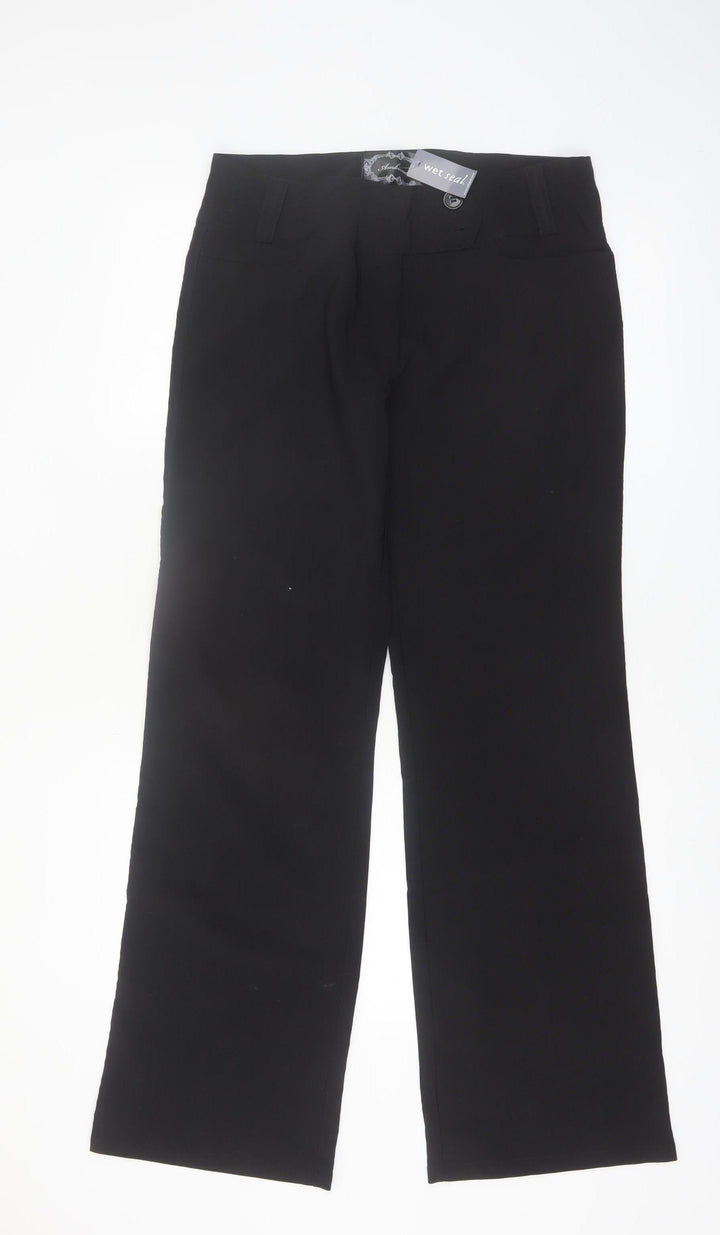 Ambiance Women's Black Stretch Straight Trousers Size L